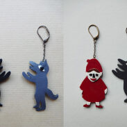 Boucles d'oreilles "Loups et Chaperon rouge"